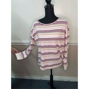 NWT Maurices Stripe Cross Back Long Sleeve Pullover Shirt Size Medium